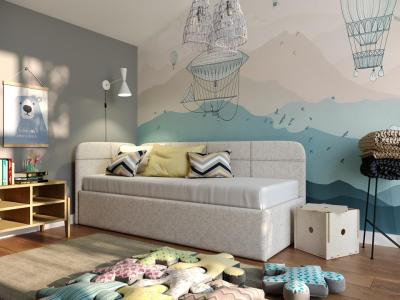 Детская кровать Райтон Кровать Life Junior софа (без основания) 90×200 Экокожа (Молочный шоколад) фото #1
