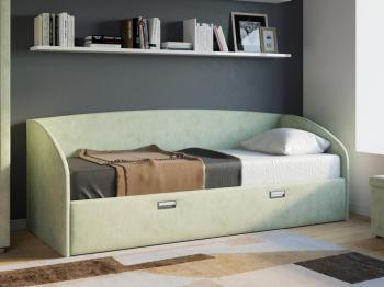 Мягкая Кровать Орматек Bono (Ткань: Велюр Лофти Олива) 80x190