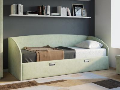 Мягкая Кровать Орматек Bono (Ткань: Велюр Лофти Олива) 80x190 фото #1
