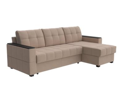 Орматек Угловой диван-кровать Dusseldorf (Ткань: Велюр Enigma 17 Серо-коричневый) 143x202 фото #1