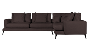 Угловой диван Модульный Сен-Тропе угол с тумбой (опоры металлические наклонные  черный глянец) Tesla 7