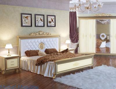 Версаль спальня 6-ти дв, мягкое изголовье (слоновая кость) фото #1