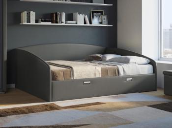 Мягкая Кровать Орматек Bono (Экокожа Темно-серый) 160x200