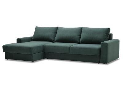 Орматек Угловой диван-кровать Таурус (левый) (Ткань: Велюр Formula 697 Изумрудно-зеленый) 136x169 фото #1