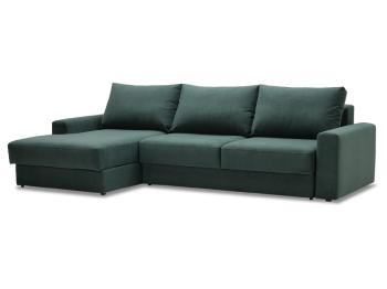 Орматек Угловой диван-кровать Таурус (левый) (Ткань: Велюр Formula 697 Изумрудно-зеленый) 136x169