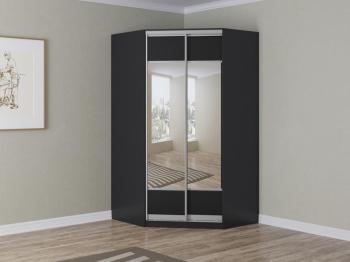 Угловой шкаф Райтон Como/Veda 124×62×220 ЛДСП Черная+экокожа (Черный/Черный)