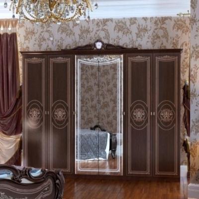 СГ-03 Грация шкаф 6 дв Слоновая кость, тайский орех фото #1