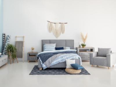 Кровать Райтон Hygge Line 90×220 Ткань: Велюр (Лофти Лён) фото #3