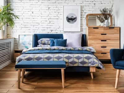 Банкетка Райтон широкая Lagom 90×40×42 Ткань/Массив (дуб) (Levis 83 Светло-Серый/Масло-воск Natura (Дуб)) фото #3