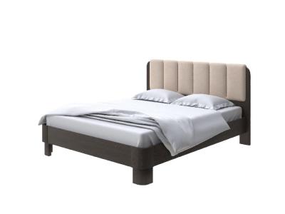 Мягкая Кровать Wood Home 2 (Ткань: Микрофибра Венге (сосна) с брашированием/Diva Латте (302)) 120x190 фото #1