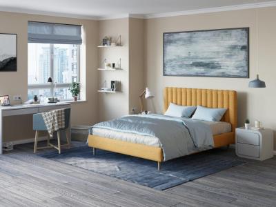 Мягкая Кровать Орматек Madison Lite (Ткань: Букле Beatto Куркума) 200x220 фото #1