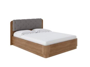 Мягкая Кровать Орматек Wood Home 1 с подъемным механизмом (Ткань: Велюр Антик (сосна) с брашированием/Лама Светло-серый) 90x200