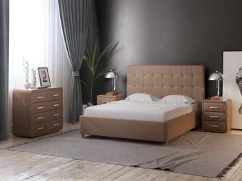 Кровать Райтон Leon 160×190 Ткань/Экокожа (Casa Винный/Серый)