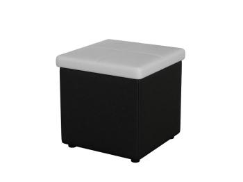 Пуфик Орматек Пуф OrmaSoft 2 одноместный (Экокожа Черный с белым) 42x42