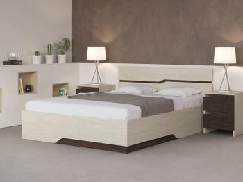 Кровать Wave Line с подъемным механизмом (ЛДСП Дуб Шамони + Дуб Венге) 180x200