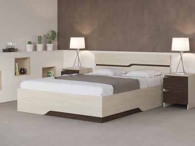 Кровать Wave Line с подъемным механизмом (ЛДСП Дуб Шамони + Дуб Венге) 180x200 фото #1