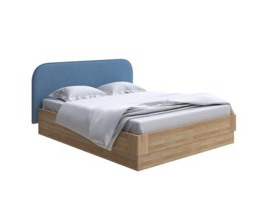 Кровать Райтон Lagom Plane Wood с подъемным механизмом 140×190 Ткань/Массив (бук) (Лама Индиго/Масло-воск Natura (Бук)) фото #1