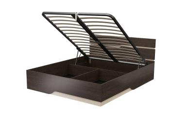 Кровать Wave Line с подъемным механизмом (ЛДСП Дуб Венге + Дуб Шамони) 180x200