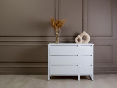 Комод Райтон Canada (6 ящиков) 110×45×87 Массив (береза) (Слоновая кость) фото #6