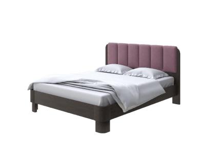 Мягкая Кровать Wood Home 2 (Ткань: Микрофибра Венге (сосна) с брашированием/Diva Вяленая слива) 160x210 фото #1