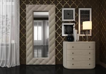 Зеркало Verda Luxe (Ткань: Микровелюр Manhattan Крем-брюле) 100x6