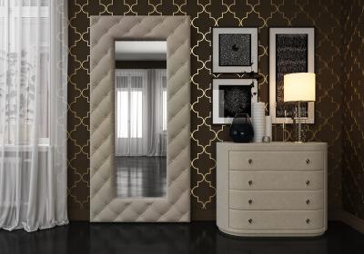 Зеркало Verda Luxe (Ткань: Микровелюр Manhattan Крем-брюле) 100x6 фото #1