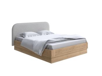 Кровать Райтон Lagom Plane Wood с подъемным механизмом 180×190 Ткань/Массив (дуб) (Лама Светло-серый/Масло-воск Natura (Дуб))