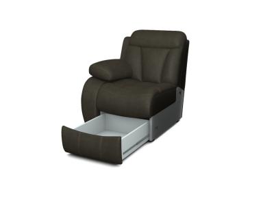 Кресло Орматек Модуль Манчестер с ящиком (левый) (Ткань: Экозамша Tesoro Dark brown) 83x104 фото #2
