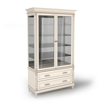 Витрина стеклянная двухдверная с нижними ящиками (1200х500х2250), эмаль фото #1