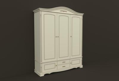 Шкаф трехдверный с нижними дверками и 2 ящиками (1850х440х2210), эмаль фото #1