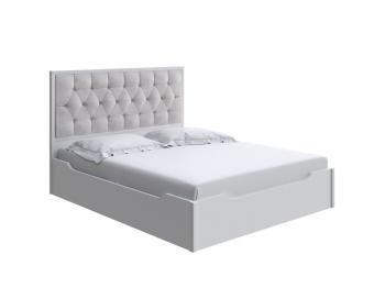 Кровать Райтон Vester с подъемным механизмом 180×210 Ткань/Массив (Лофти Серый/Белая эмаль (сосна))