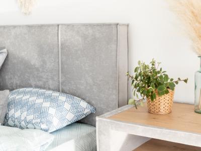 Кровать Райтон Hygge Line 90×220 Ткань: Велюр (Лофти Лён) фото #6