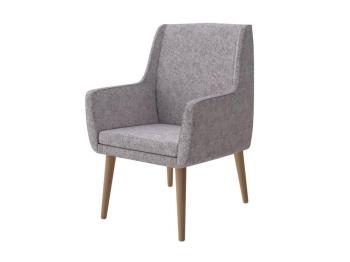 Кресло Райтон Lagom Side 70×76×98 Ткань/Массив (Levis 25 Светло-коричневый/Масло-воск Natura (Береза))