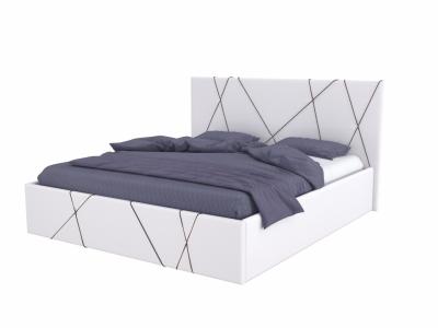 Кровать Райтон Roza 180×190 Экокожа/Ткань (Черный (TM-6)/Лофти Лён) фото #2