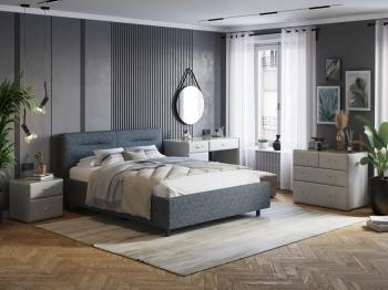 Кровать Райтон Nuvola-8 NEW 160×200 Ткань: Флок (Бентлей Дымчатый)
