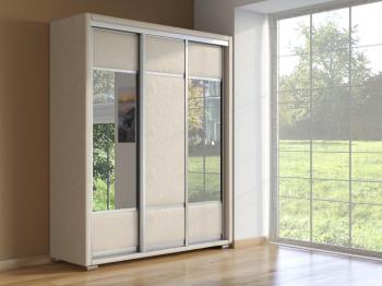 Шкаф Орматек Шкаф-купе 3х дв Orma Soft 2 (2 зеркала) (Экокожа Жемчуг) 177x60