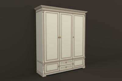 Шкаф трехдверный с 2 дверками и 2 ящиками (1870х450х2140), эмаль фото #1