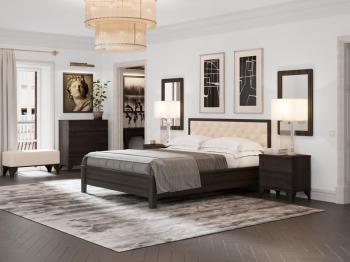 Спальная система Gloria 160×200 Ткань/Массив (дуб) (Manhattan Аквамарин/Орех (дуб))