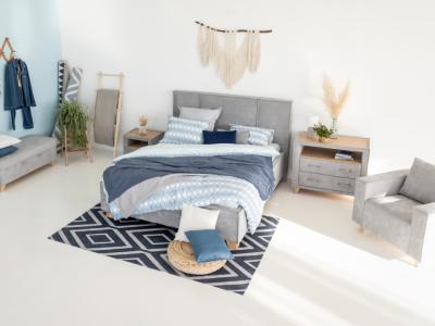 Кровать Райтон Hygge Line 90×220 Ткань: Велюр (Лофти Лён) фото #4