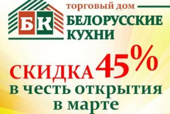Скидка 45% на белорусские кухни и посудомоечная машина в подарок!