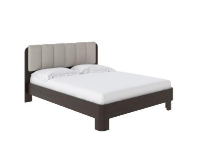 Мягкая Кровать Wood Home 2 (Ткань: Микрофибра Венге (сосна) с брашированием/Diva Нюд) 90x190 фото #1