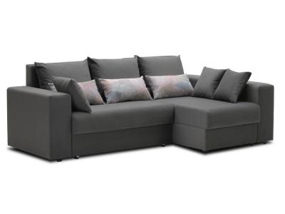 Орматек Угловой диван-кровать Каприо (правый) (Ткань: Велюр Newtone Antracit серый/Inside grey разноцветный) 200x140 фото #1