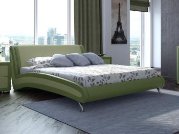 Кровать Орматек Corso-2 (Экокожа Олива + зеленое яблоко) 140x190