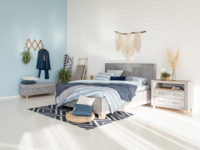 Кровать Райтон Hygge Line 180×220 Ткань: Велюр (Gratta 5 Морская лагуна) фото #2