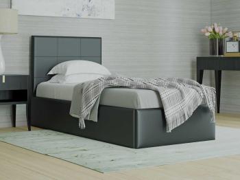Кровать Alba с подъемным механизмом (Экокожа Черный) 80x200