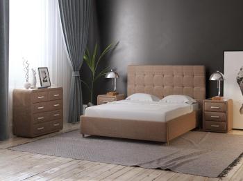 Кровать Райтон Leon 180×220 Ткань: Велюр (Scandi Cotton 7 Серый Камень)