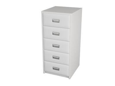 Комод Райтон Como/Veda (5 ящиков) 50×57×110 ЛДСП Белая+экокожа (Белый/Кремовый) фото #1