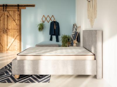 Кровать Райтон Hygge Line 90×220 Ткань: Велюр (Лофти Лён) фото #9