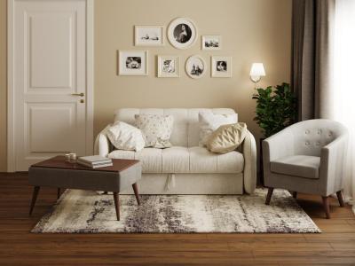 Диван-кровать Райтон Mellow Middle 160×210 Ткань: Рогожка (Levis 83 Светло-Серый) фото #1