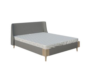 Кровать Райтон Lagom Side Soft 120×200 Ткань/Массив (дуб) (Лама Бежевый/Масло-воск Natura (Дуб)) фото #2
